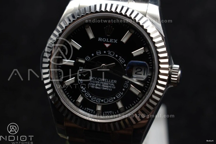 on 326934 ZF Edition Dial Black SS SS Bracelet 904L A2824 Sky-Dweller Best 1:1 0418